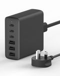 USB C Charger Plug, 6-Port USB C Charging Station, 100W USB and USB C MultiPort Charger, PPS+PD+QC Power Adapter for iPhone 14 Pro Max 13 12 11 SE2020 XS XR 8, Samsung, iPad, Fast USB C Charging Hub