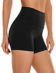 CRZ YOGA Womens ButterLuxe Biker Shorts 4 Inches - High Waisted Workout Running Athletic Spandex Yoga Shorts Black Medium