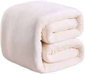 Polar Fleece Blankets King Size for The Bed Extra Soft Brush Fabric Super Warm Sofa Blanket 90" x 108"(Ivory King)