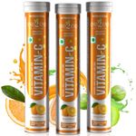 End2End Nutrition Natural Amla Extract Vitamin C with Zinc for Immunity, Skin Care, Antioxidants & Energy Boost - 60 Tablets (Orange flavor)