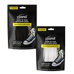 Xpand No Tie Shoelaces System with Elastic Laces - One Size Fits All Adult and Kids Shoes (Pack of 2) (Black - White)