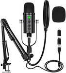 USB Microphone Condenser Computer PC Gaming Mic Podcast Microphone Kit for Streaming,Recording,Vocals,ASMR,Voice,Cardioid Studio Microphone for Phone/Pad/Android/MAC/Laptop/PS4/USB C Phone,YouTube