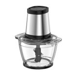 Daewoo Mini Chopper With 1 Litre Glass Bowl, Food Chopper With 4 Stainless Steel Blades, Anti-slip bottom, Safety locking lid, Food Chopper Electric, 500W Motor