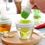 patel enterprise CRIYALE Basting Brush Set Silicone Pastry Brush Oil Pot with Brush (1 PC;Green)