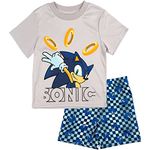 SEGA Sonic the Hedgehog Graphic T-Shirt & Shorts Set, Gray/Blue, 10