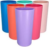 Yalin 26 Ounce Plastic Tumblers/Large Drinking Glasses/Party Cups/Iced Tea Glasses,Unbreakable, Dishwasher Safe, BPA Free,Set of 6 in 6 Assorted Colors