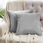 Home Beyond & HB design 2-Pack Velvet Throw Pillow Covers, Ultra Soft Decorative Solid Cushion Covers for Couch Sofa Bed, (18 x 18 Inches, Grey)