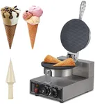 Commercial Stainless Steel Egg Roll Mold, Electric Ice Cream Cone Maker Machine, Nonstick Waffle Cone and Bowl Maker With Time & Temperature Control, 1300W, 110V