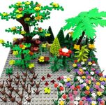 ZHX Garden Park Building Block Parts Botanical Scenery Accessories Plant Set Building Bricks Toy Trees Flowers Compatible All Major Brands (Without Baseplate)