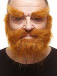 Mustaches Self Adhesive, Novelty, Realistic, Traper Fake Beard Fake Mustache and Fake Eyebrows, Ginger Color