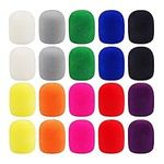 Microphone Foam Cover,Augshy 20 Pack Thick Handheld Stage Microphone Windscreen Foam Cover Karaoke DJ (10 Color)