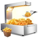 PYY French Fry Warmer Commercial Food Heat Lamp/Food Warmer Light,Free-Standing Warming Dump Station Countertop Fries Food Warmer for Chips Churros Buffet Kitchen Restaurants 600W (Silver)