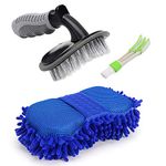 GH GENERIC HUB® Combo of 1 Car Tyre Cleaning Brush, 1 Car AC Vent Cleaner and 1 Big Size Car Cleaning Sponge