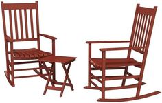 Outsunny Wooden Rocking Chair Set w