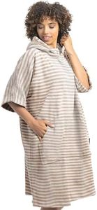 HOMELEVEL Unisex Changing Robe - Mens/Ladies Poncho - Terry Cotton Hooded Surf Poncho for Men/Women Beach Swimming - Adult Sizes S/M L/XL