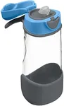 b.box 15 oz Sport Spout Kids Water Bottle for School, Sports, Travel, Daycare. Leakproof, Spill Proof, Dishwasher Safe. Easy Grip Triangle Shape, Durable Tritan Material. BPA Free.
