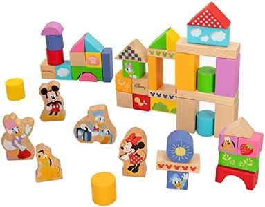 WOOMAX 48737 - Disney Bloques Juego construcción 50 piezas - Juguetes para apilar, equilibrio y ordenar - Juegos de construcción para niños y bebés 1, 2, 3 años