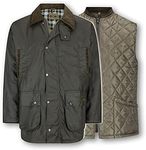 WALKER AND HAWKES - Men's Wax 3-in-1 Greendale Jacket - Olive - Large