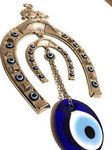 Bion, Horseshoe Symbol Evil Eye Wall Hanging, Decorative Wall Hanging, Horseshoe Evil Eye with Elephant Home Protection Wall Decor (X-Large)