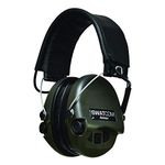Swatcom Active8 Ear Defenders, Water Resistant to One Metre, Leather Headband Cover, 600 Battery Life and Carry Bag (Green)