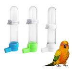 Lezevn 3 Pieces Bird Water Feeder 120 ML Hanging Water Dispenser Automatic Waterer Feeding Cup Multicoloured Plastic Bird Water Bottles for Parrots Canary Budgie Cockatiel