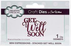 Sue Wilson - Mini Expressions - Stacked Get Well Soon - Craft Die, Metal, Die Size 4.2 x 3.3 cm, CEDME075