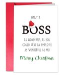 TQDaiker Funny Chritmas Card for Boss, Happy Xmas Gift Card from Employee, Boss Christmas Card for Him Her