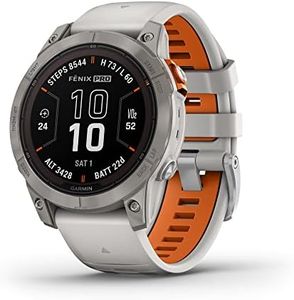 Garmin fēnix 7 Pro Sapphire Solar, Multisport GPS Smartwatch, Built-in Flashlight, Solar Charging Capability, Fog Gray/Ember Orange