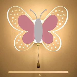 ANKBOY Lampada da Parete a LED per Cameretta dei Bambini, 16W Lampada a Muro con Interruttore, Effetto Stella Illuminazione a Parete per Camera da Letto, 3 Temperature di Colore Regolabili, Rosa