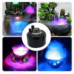 Venus Aqua Mist Maker WY - 2410 Mini Fog Machine for Festive and Water Fountain Pond Decoration | Indoor Fog Machine | Waterproof Ultrasonic Fogger | Smoke Machine Fog with 12 LED Lights