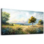 Wapluam Large Canvas Wall Art For Living Room Wall Decor For Bedroom Office Abstract Field Scenery Pictures Artwork Canvas Prints Office Decor Painting Dormitory Decor Modern Home Decorations