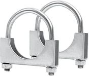 PALOZO 2 inch Heavy Duty U-Bolt Exhaust Clamp for 2" OD Exhaust Tail Pipe Diameter, Stainless Steel Muffler U-Bolt Clamps, Pack of 2