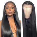 SKULD HAIR Lace Front Human Hair Wig 13x4 Lace Frontal Tiny Knots Wigs For Women With Baby Hair 200% Density Glueless Virgin Brazilian Pre Plucked Hair Natural Hairline (Straight, 28 inch)