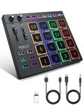 Fesley MIDI Controller Professional, Beat Maker Machine with 16 Beat Pads, MPC with 2 Assignable Fader & Knobs, Portable MIDI Pad Controller, Beat Machine for Music Making