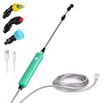 Electric Plant Sprayer, Garden Sprayer,Electric Sprayer Wand Rechargeable Portable Garden Plant Sprayer with 3 Nozzles and 5M Hose Mister Sprayer for Yard Lawn Weeds Plants