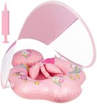 Baby Swimming Float,Rainllon Baby Float With Canopy,Inflatable Swimming Float for Infants,Toddler Swimming Float,Baby Swimming Ring for Age 3-24 Months Toddler Children,Baby Seat,UPF50+ Sun Canopy