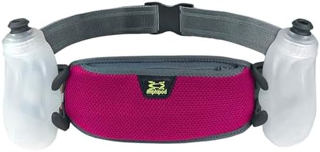 Amphipod RunLite Xtech 10K Hydration Belt, Ultra Runners Waist & Hydration Belt for Endurance Running, Racing, Men & Women - Cerise - 21 oz