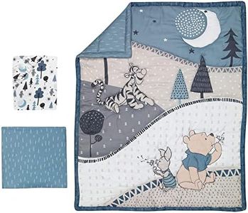 Lambs & Ivy Forever Pooh 3Piece Baby Crib Bedding Set, Blue