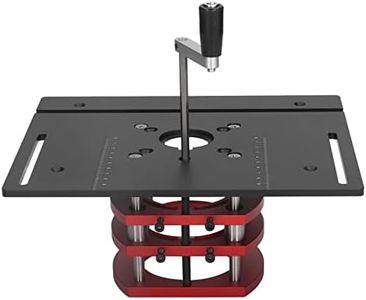 DIY Router Lift Table, Aluminum Alloy and Stainless Steel, Firm Clamping, Easy Adjustment, Wide Lifting Range, for High Accuracy Woodworking, Universal Trimming Machines (Black)