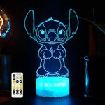 COLORTOWN Anime Kids Lamp, Kids 3D Night Light, Cartoon 3D Lamp (2 Patterns 7 Colors) with Remote & Smart Touch, Kid's Room Decor Best Anime Cartoon Gift for Boys Men Girls