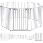 Inspirer Studio 5,6,8 Panel Heavy Duty Metal Gate Pet Fence Safe Playpen Barrier (White, 8 Panel)