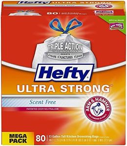 Hefty Ultra Strong Tall Kitchen Trash Bags, Unscented, 13 Gallon, 80 Count