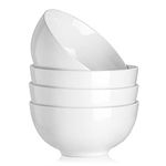 MALACASA, Series Regular, 1350ml White Porcelain Bowl/Cereal Bowl/Soup Bowl/Pasta/Dessert Bowl/Breakfast Bowl/Ice Cream Bowl/Snack&Dip Bowls(18 * 18 * 9cm), Set of 4