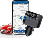 4G LTE GPS Tracker & Car USB Charger Hidden GPS Tracker for Cars Vehicles, Worldwide Real Time Tracking GPS Car Tracker Device Connection via Cigarette Lighter, Free APP/Web No need Subscription