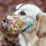 Dog Muzzle, Printed Basket Muzzle for Small Medium Large Dogs Dachshund, Beagle, German Shepherd, Breathable Pet Muzzles to Prevent Biting Chewing Scavenging