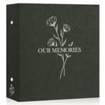 Lanpn Photo Album 4x6 600 Pockets, Large Capacity Linen OUR MEMORIES Hardcover Large Photobook Photo Book that Holds 600 Vertical and horizontal Pictures Green