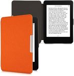 kwmobile Case Compatible with Amazon Kindle Paperwhite - Nylon Protective e-Reader Cover Folio Book Style Case - Orange