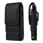 Vertical Phone Holster Case with Belt Clip Holder Pouch for iPhone 14 Pro Max/13 Pro Max/12 Pro Max, Galaxy Note 20 S22 Ultra S21 Plus S20 FE A03s A13 A23 A33 A53 5G A12 A32 A52, TCL 30 SE Pixel 6 Pro