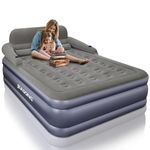 JEASONG Inflatable Beds with Headboard, Fast Inflate/Deflate Inflatable Airbed, 50cm High Blow Up Bed with Comfortable Flocked Top for Home Guest Travel