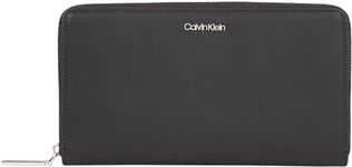 Calvin Klein Women's Ck Must XL Zip Around Wallet Wallets, Ck Black, One Size